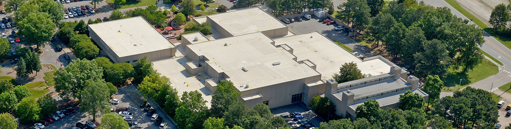 An aerial view of the McKimmon Center