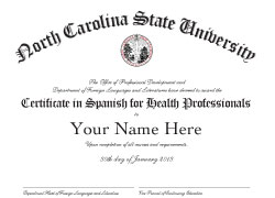 Spanish for Health Professions: Online Exam and Certificate