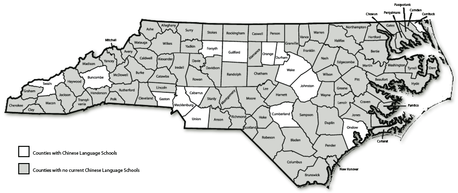 North Carolina Map of Counties